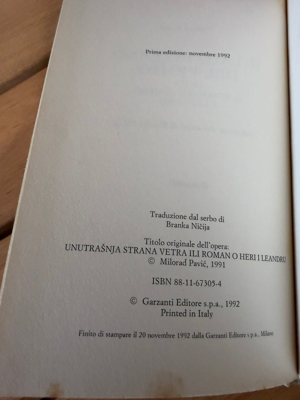 Il lato interno del vento - Milorad Pavić