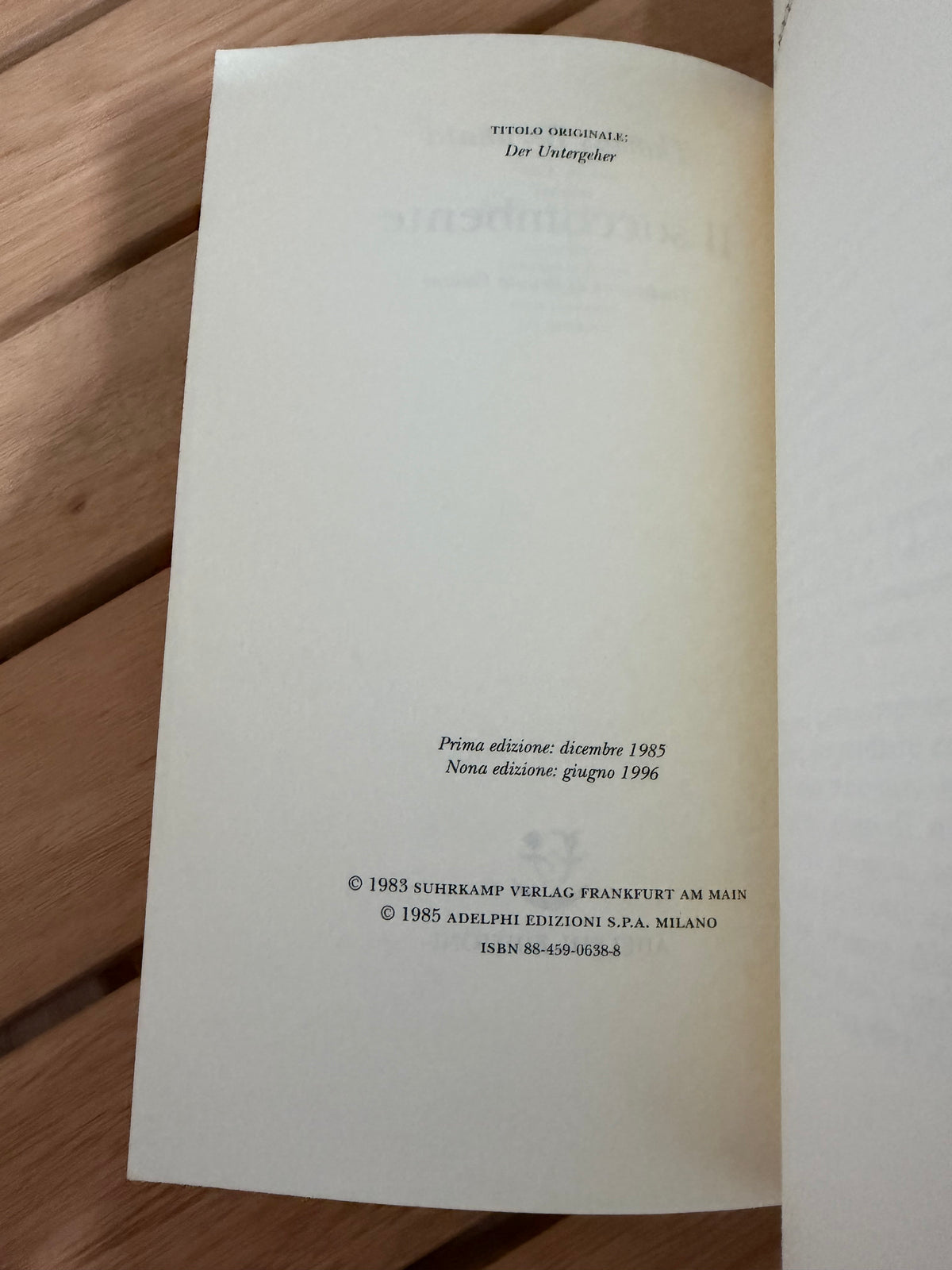 Il soccombente - Thomas Bernhard