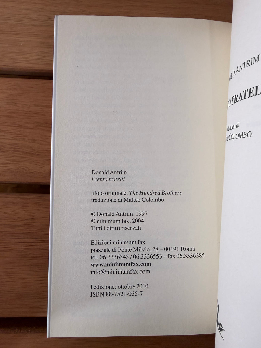 I cento fratelli - Donald Antrim