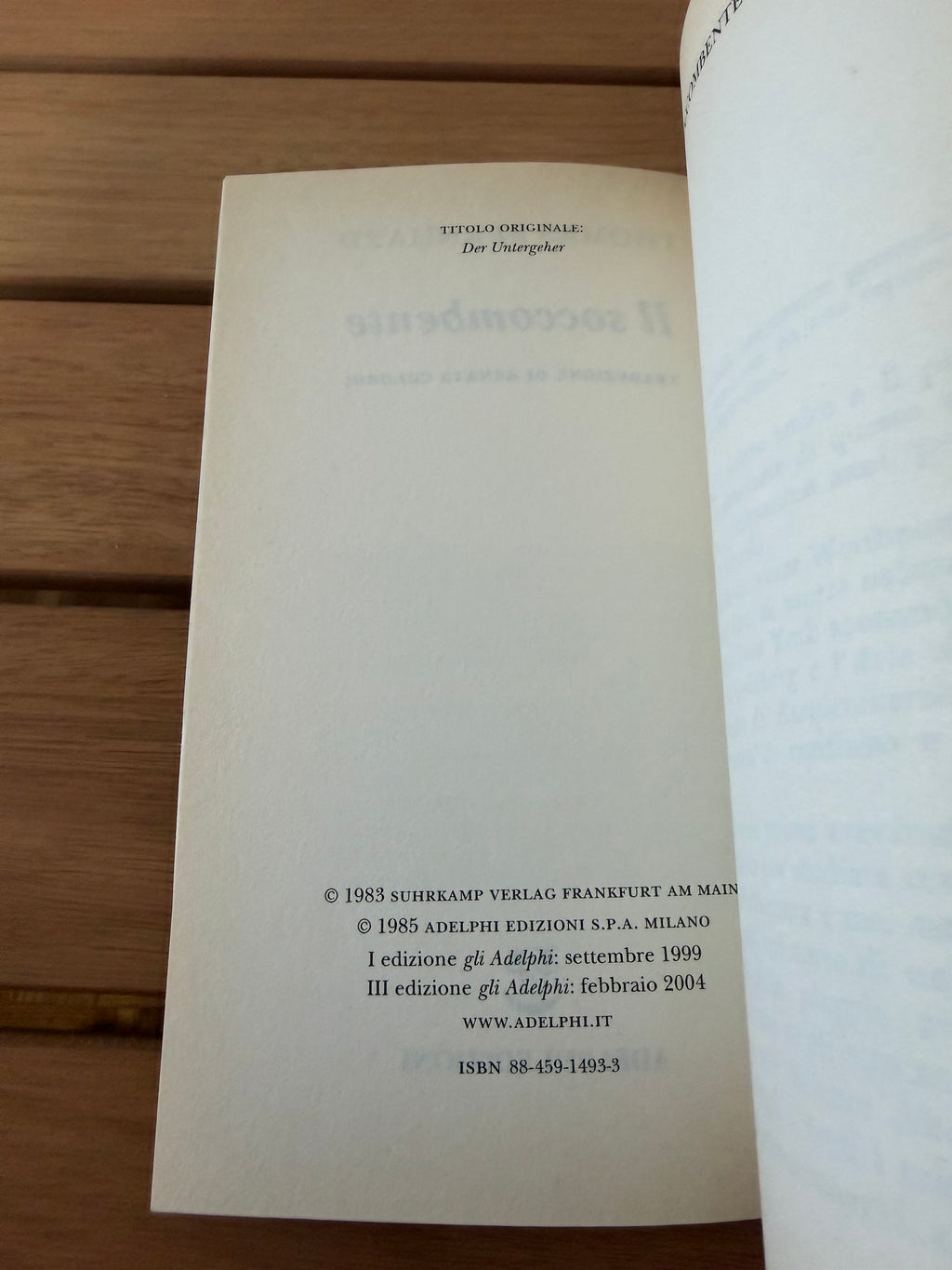 Il soccombente - Thomas Bernhard