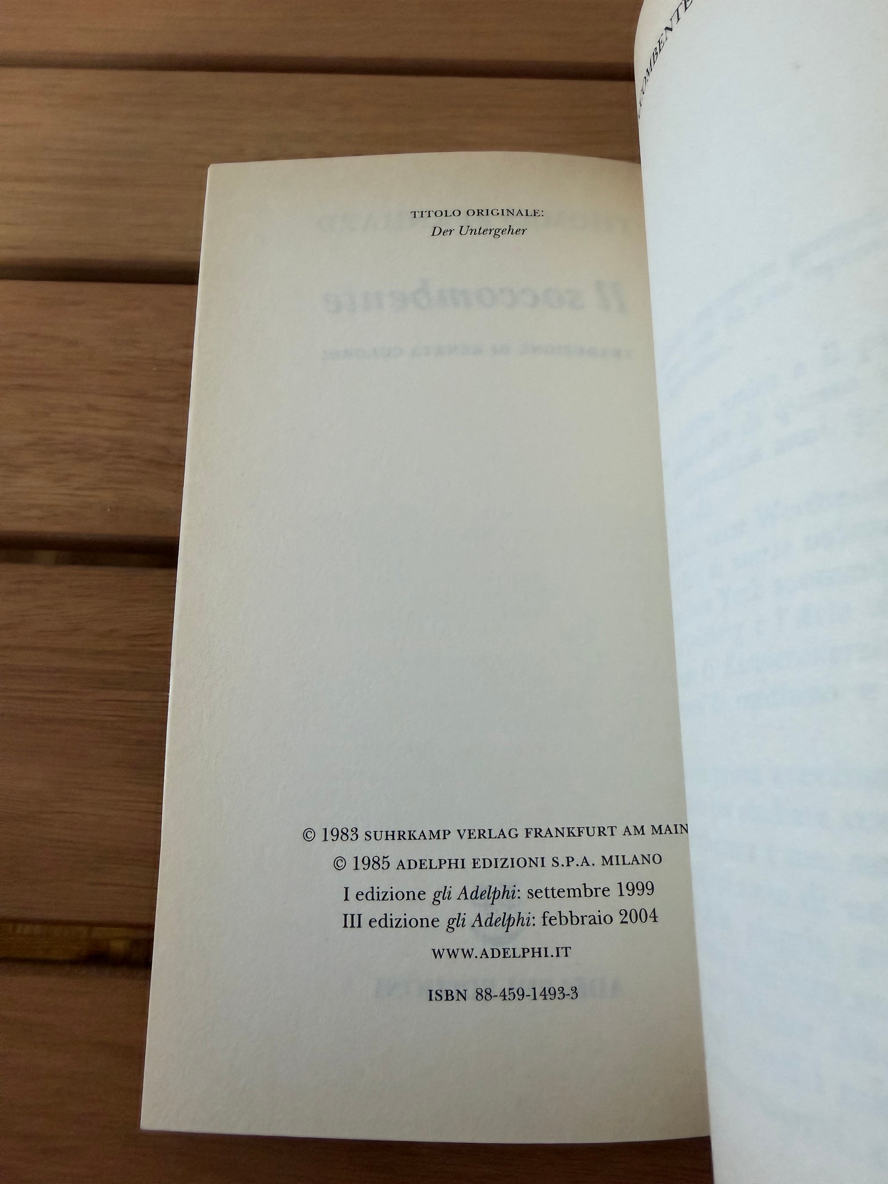 Il soccombente - Thomas Bernhard