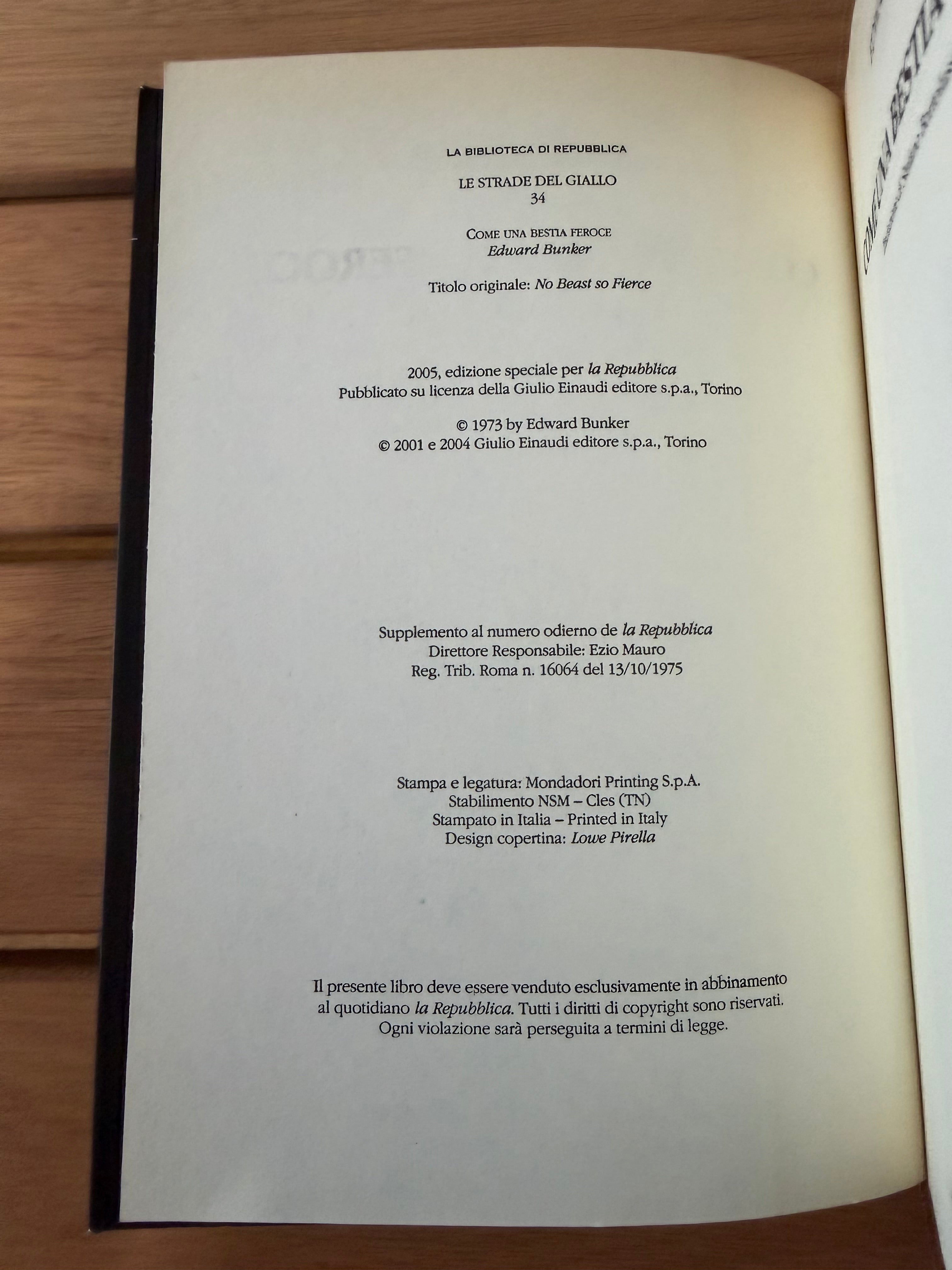 Come una bestia feroce - Edward Bunker