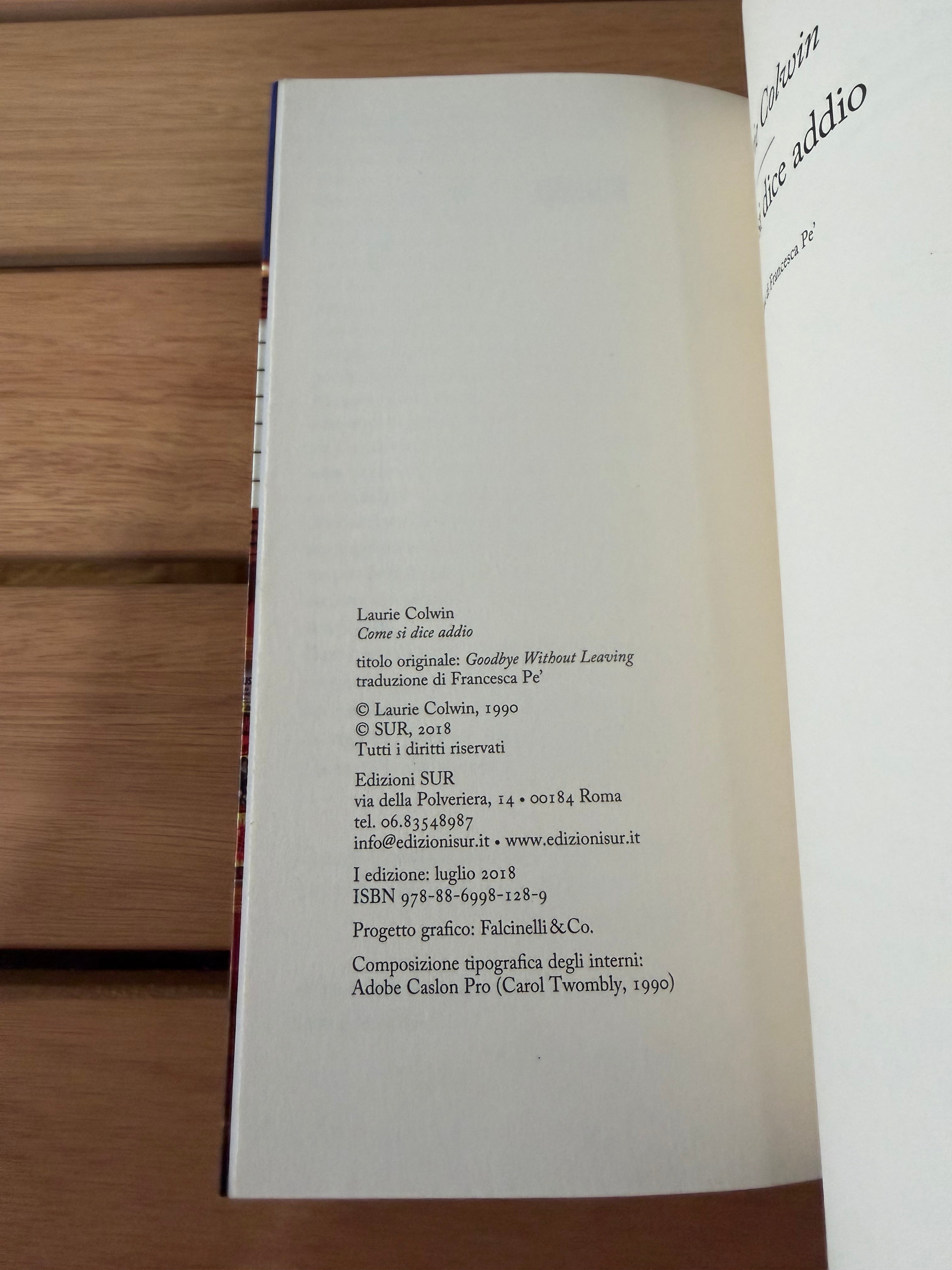 Come si dice addio - Laurie Colwin