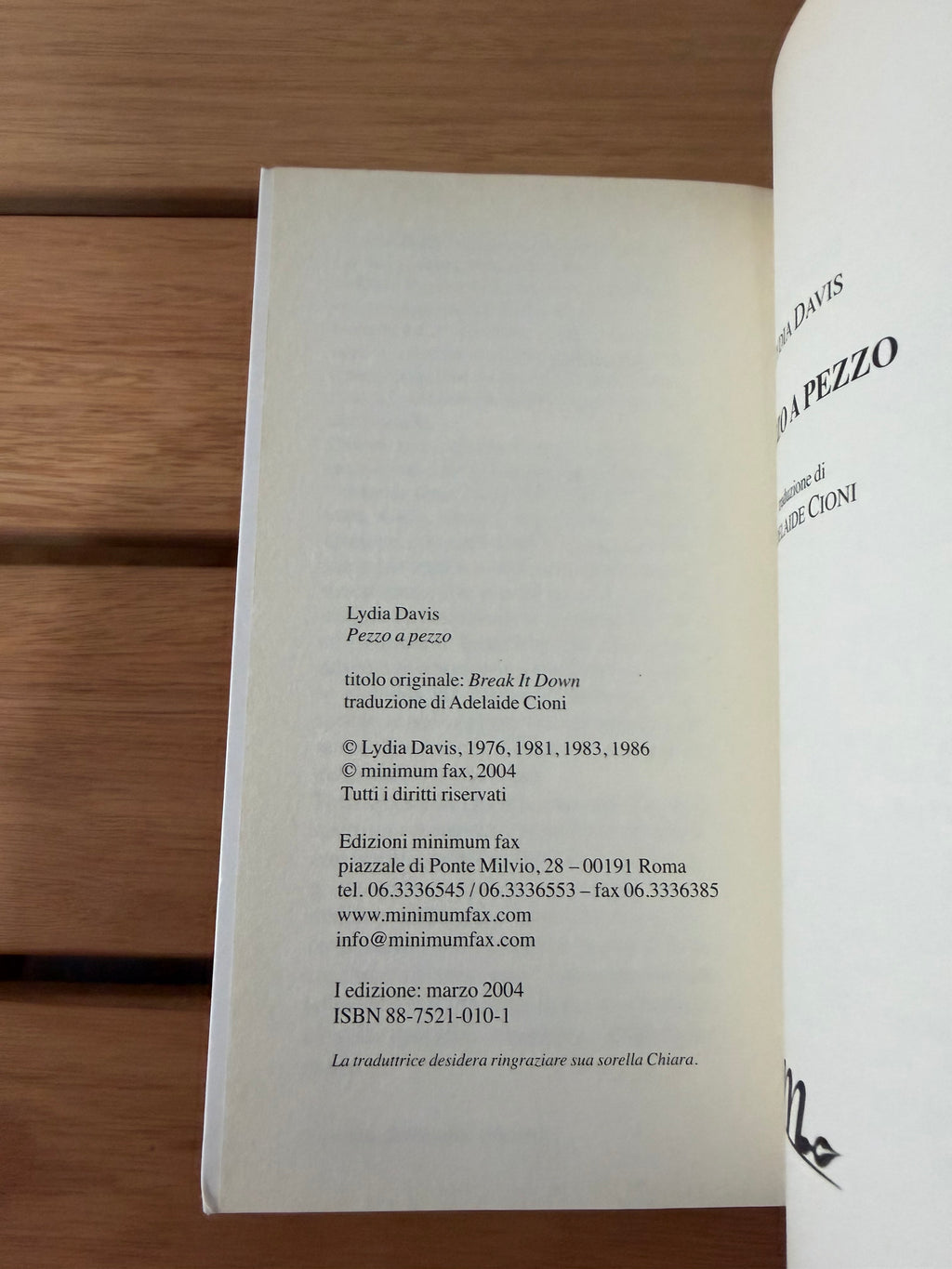 Pezzo a pezzo - Lydia Davis