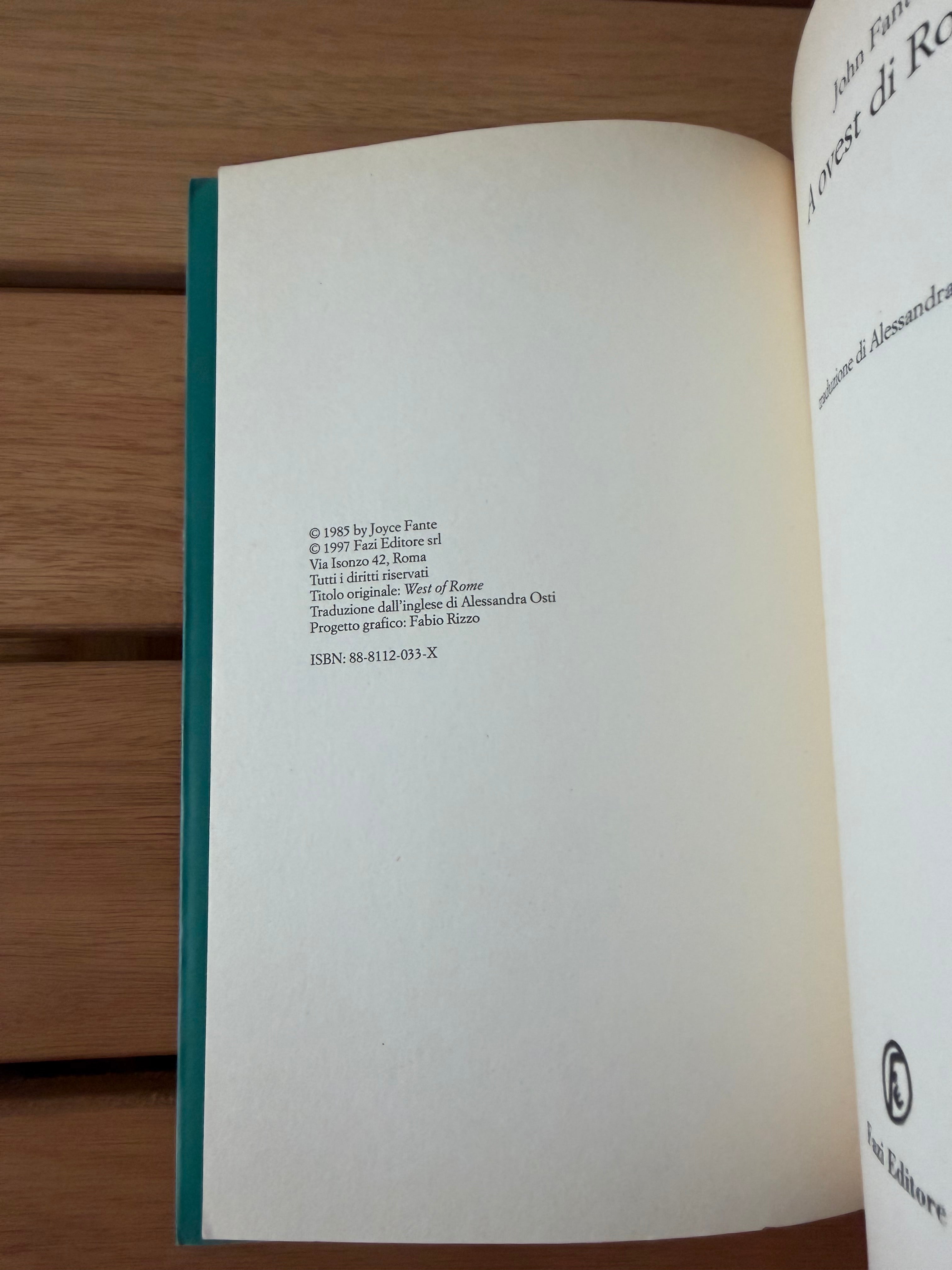 A ovest di Roma - John Fante