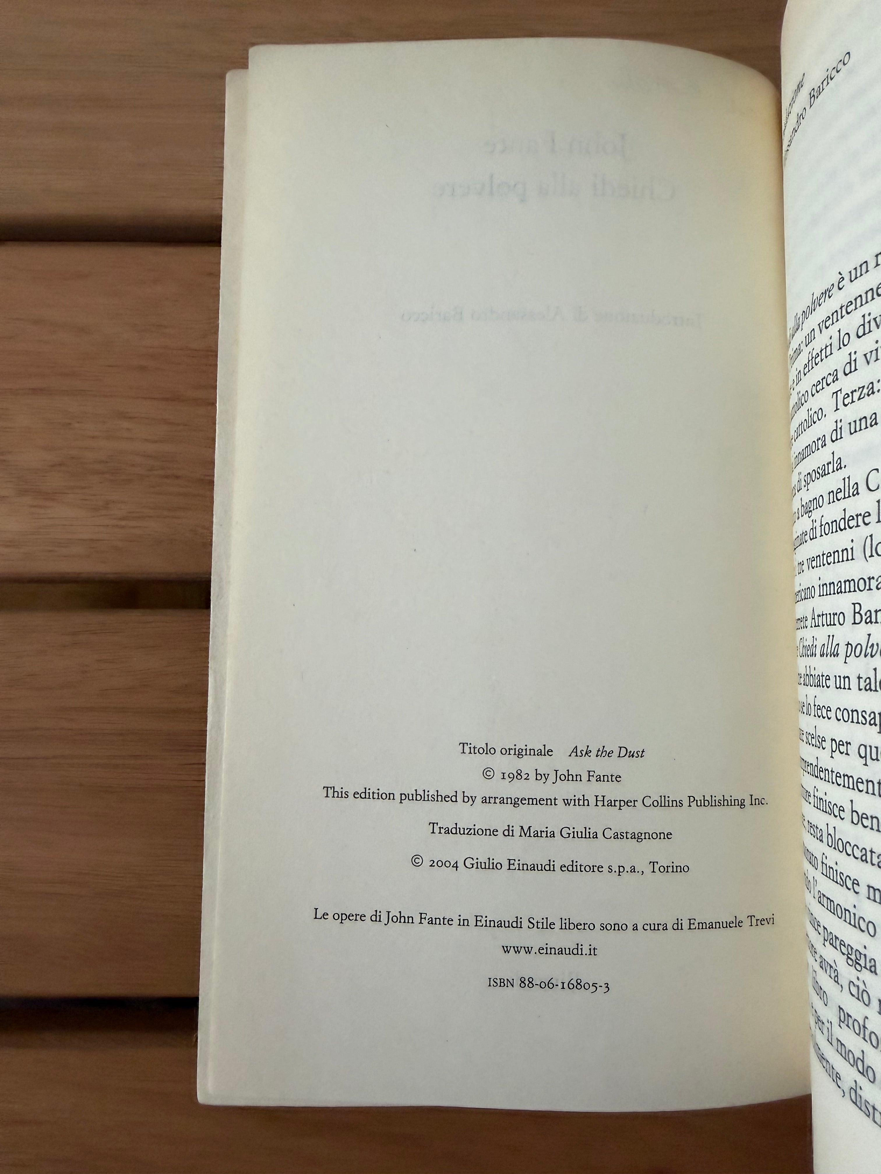Chiedi alla polvere - John Fante
