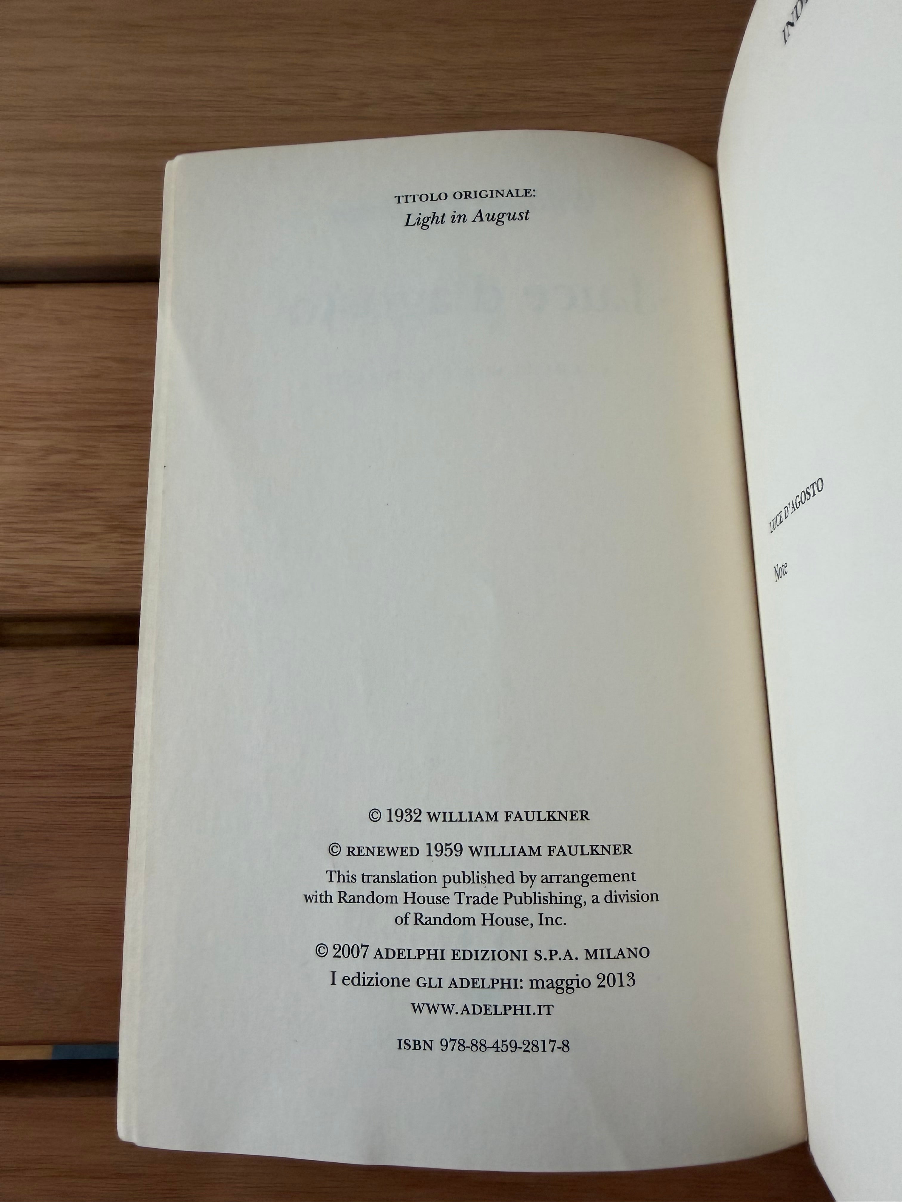 Luce d'agosto - William Faulkner