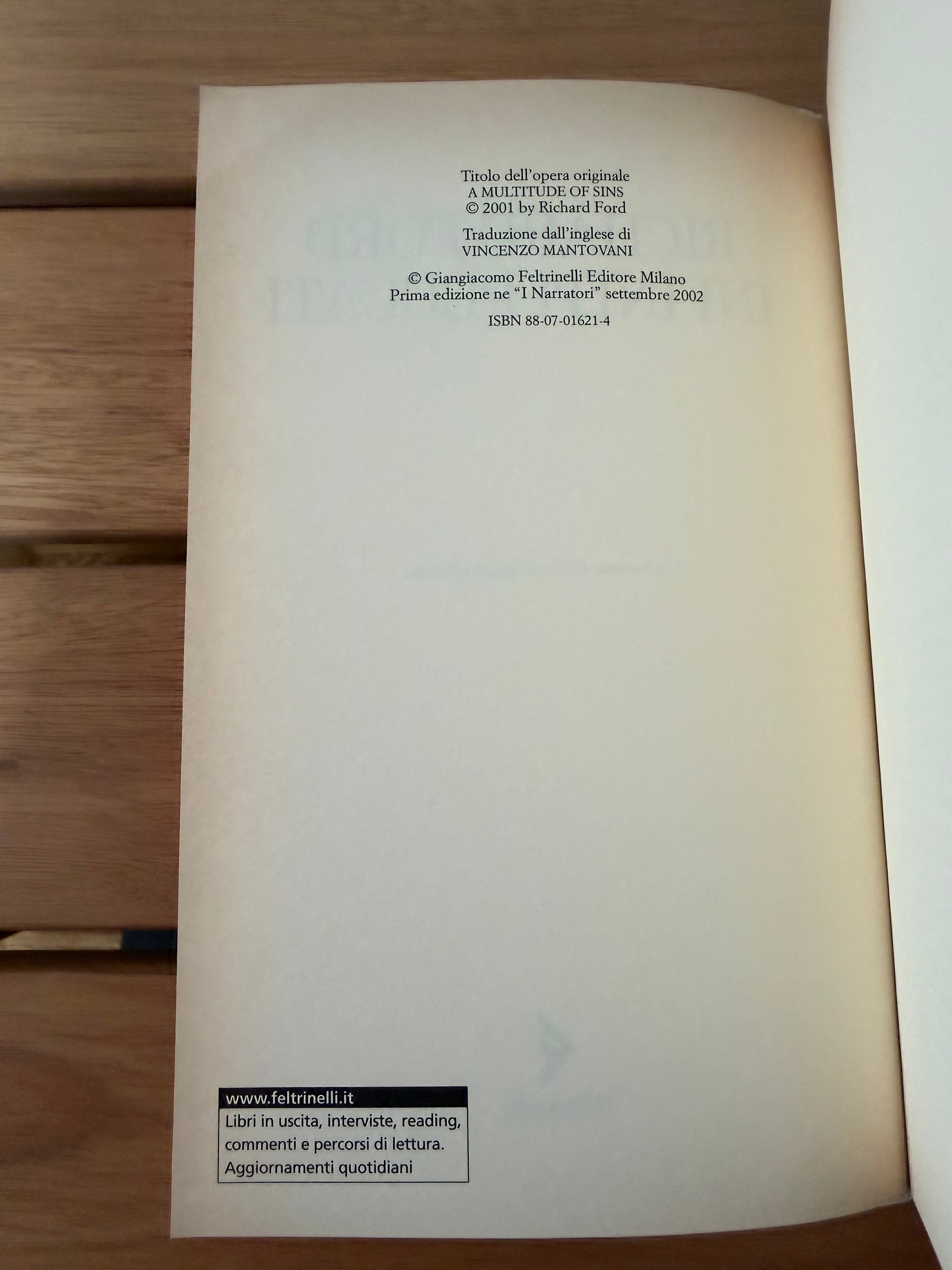 Infiniti Peccati - Richard Ford