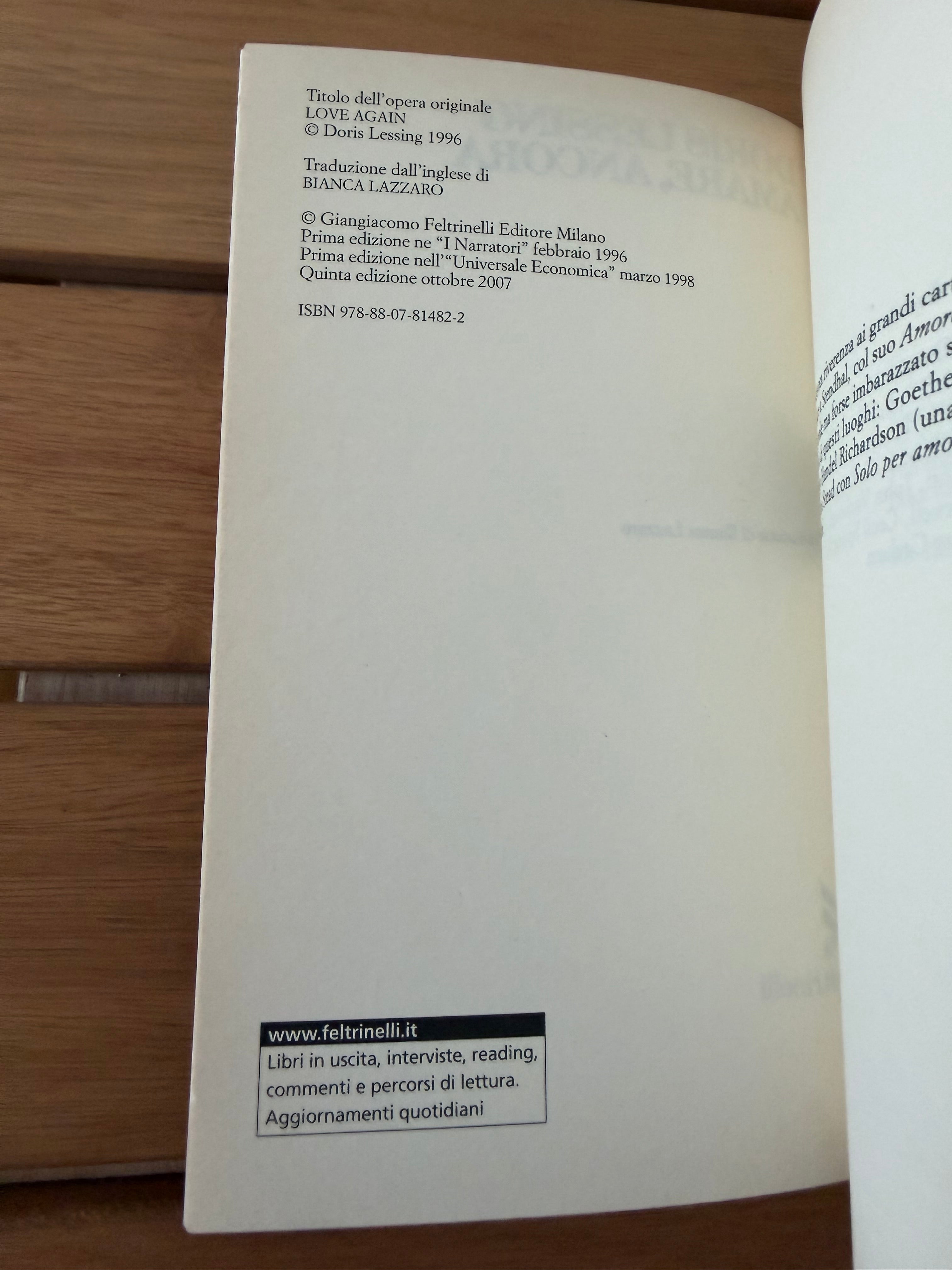 Amare, ancora - Doris Lessing