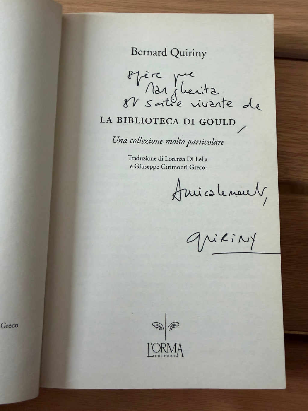 La biblioteca di Gould - Una collezione molto particolare - Bernard Quiriny [Autografato]