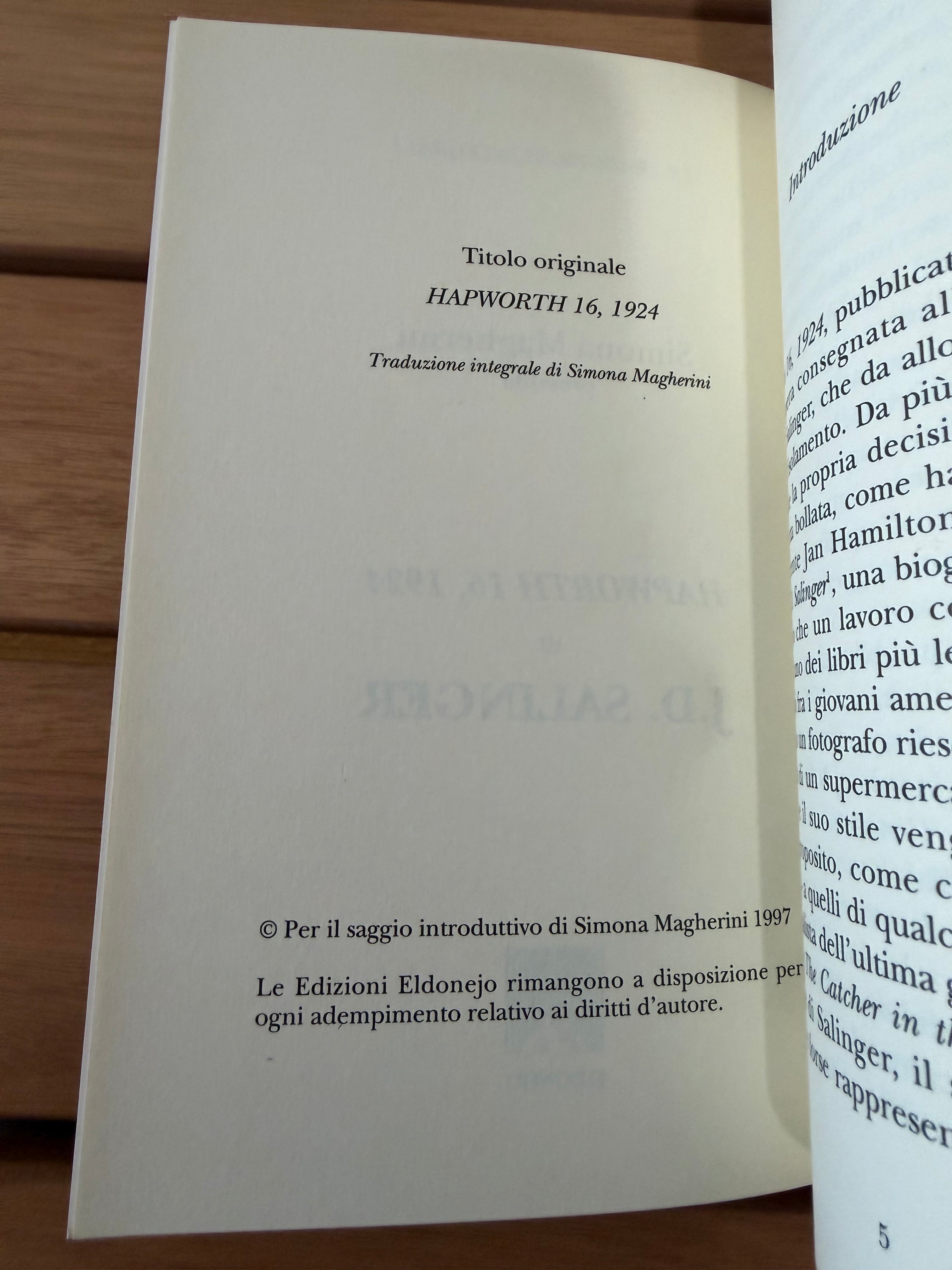 Hapworth 16, 1924 - J. D. Salinger
