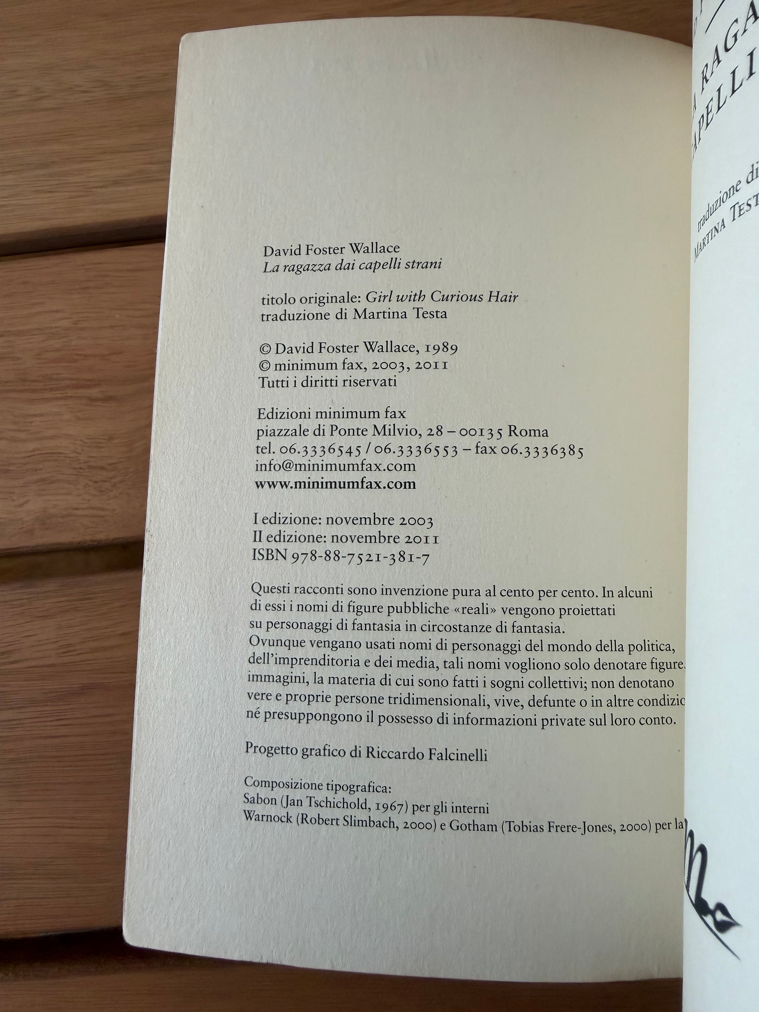 La ragazza dai capelli strani - David Foster Wallace