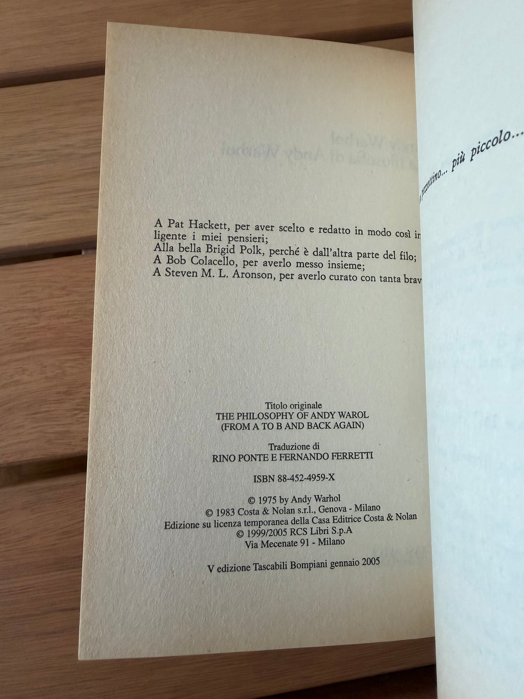 La filosofia di Andy Warhol - Andy Warhol