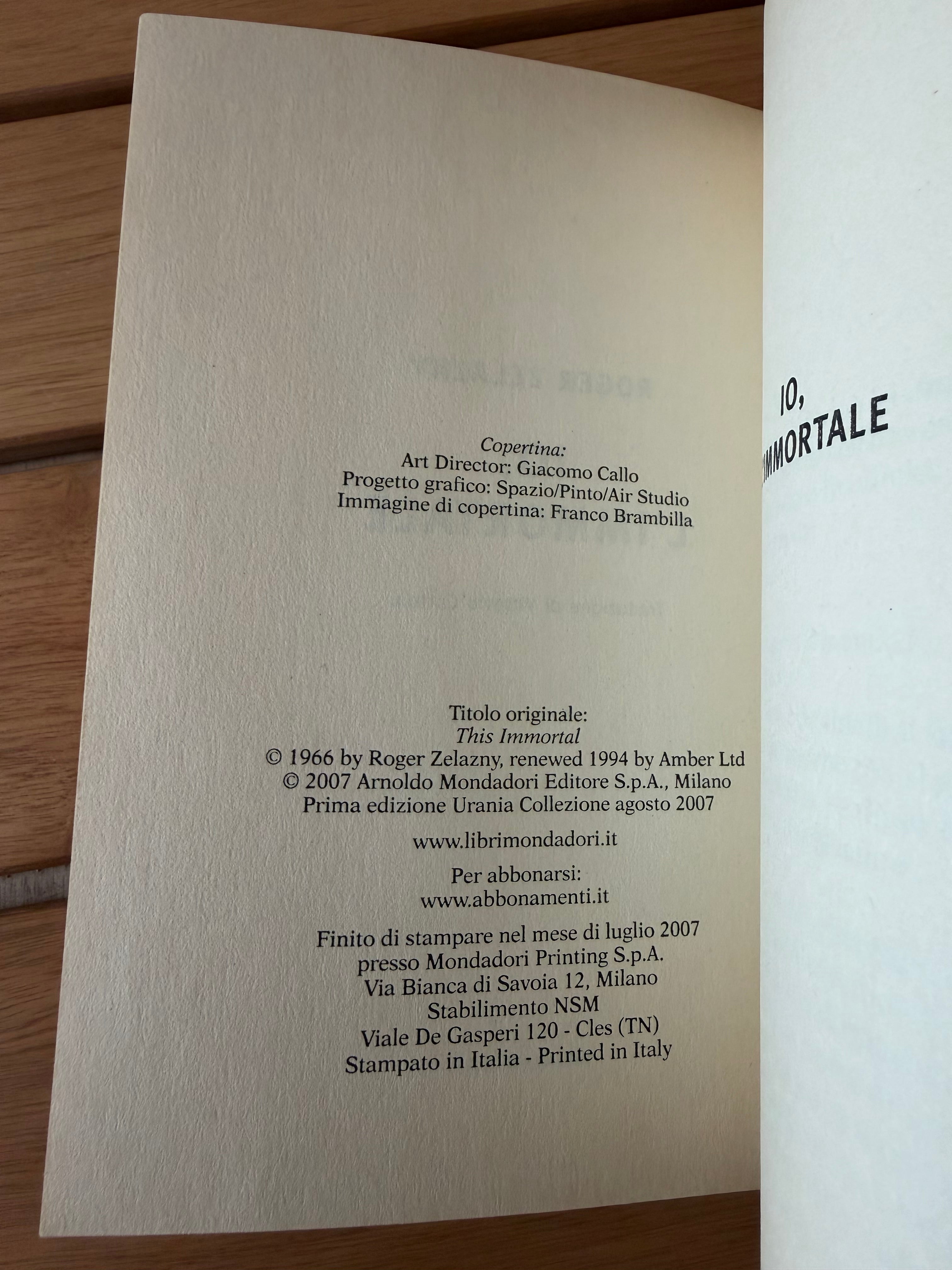 Io, l'immortale - Roger Zelazny