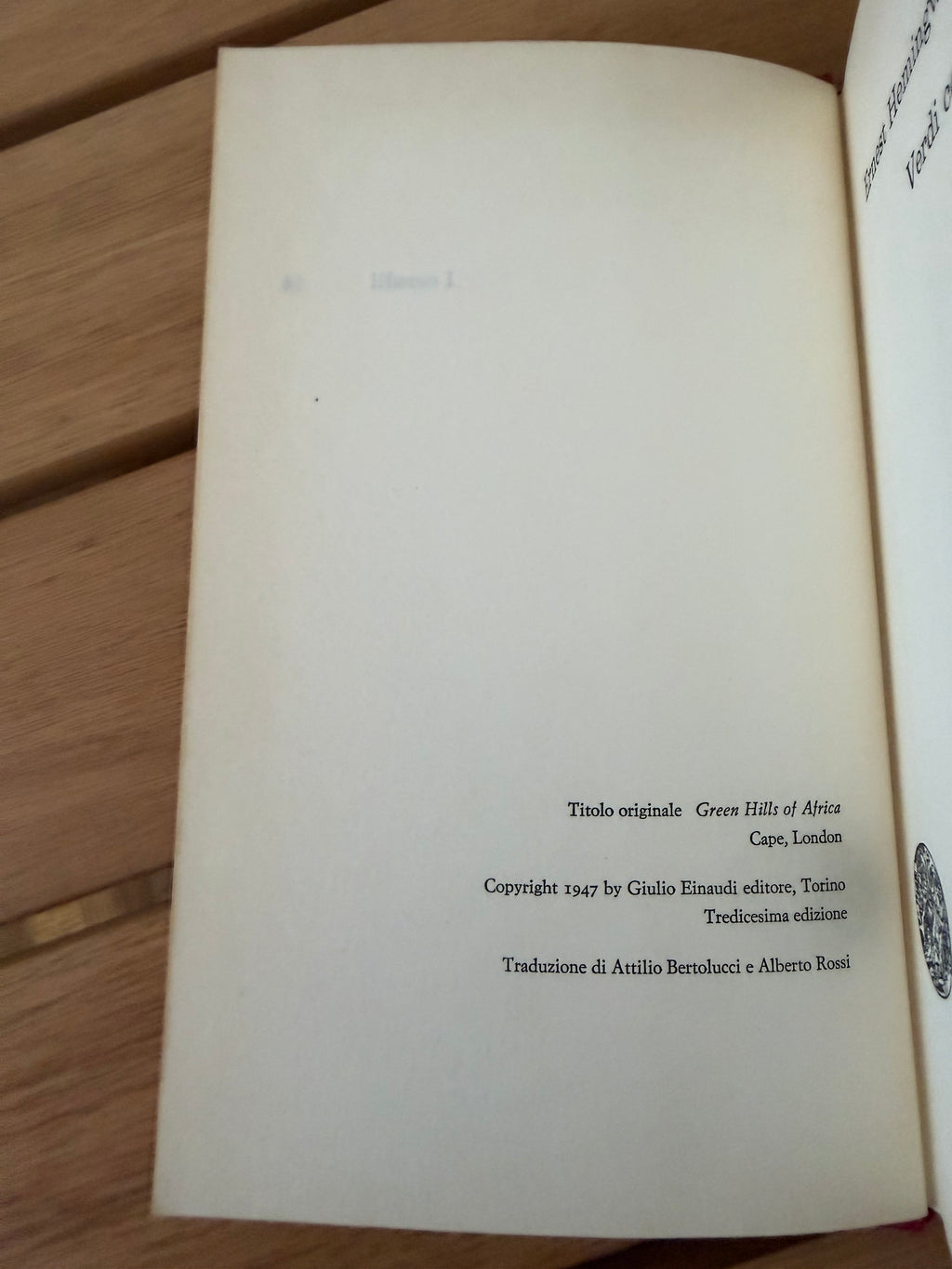 Verdi colline d'Africa - Ernest Hemingway