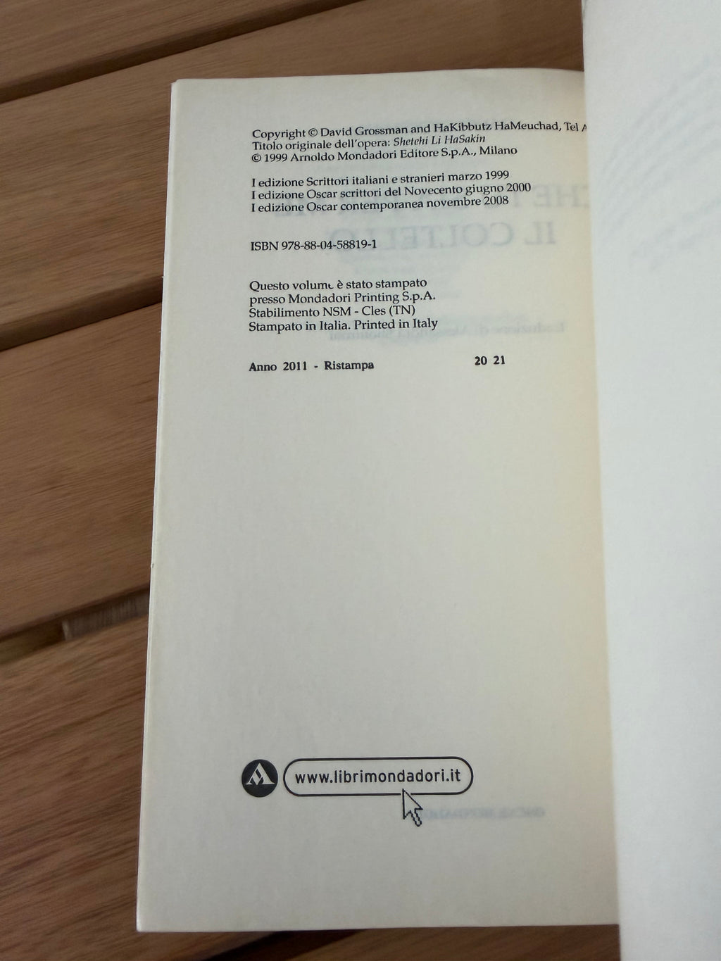 Che tu sia per me il coltello - David Grossman