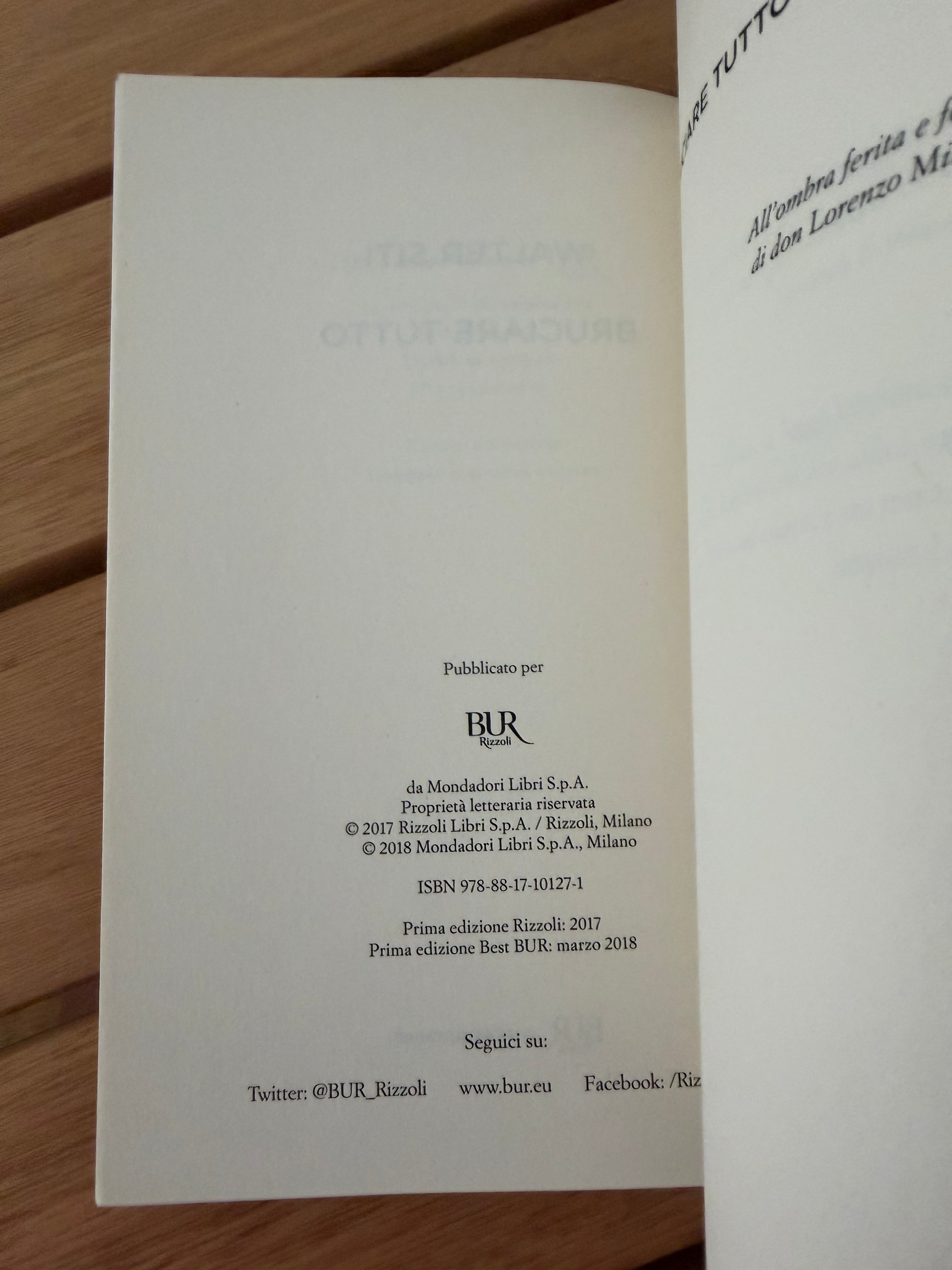 Bruciare tutto - Walter Siti
