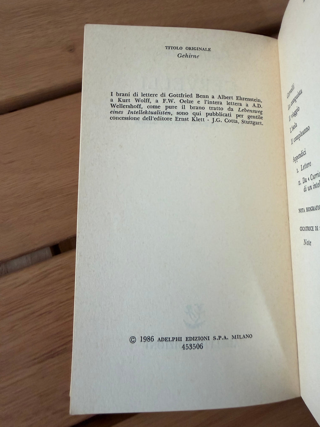 Cervelli - Gottfried Benn