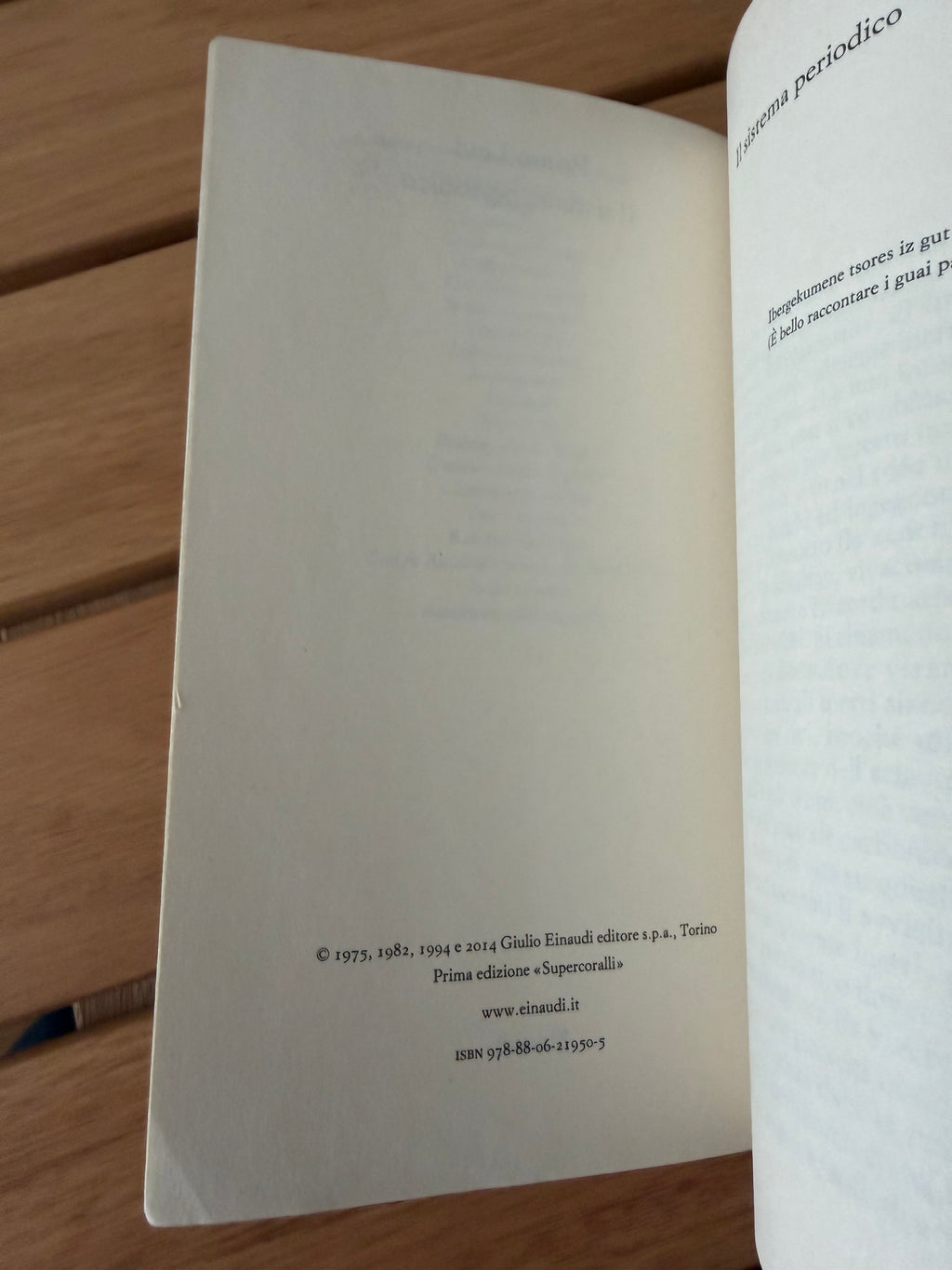 Il sistema periodico - Primo Levi