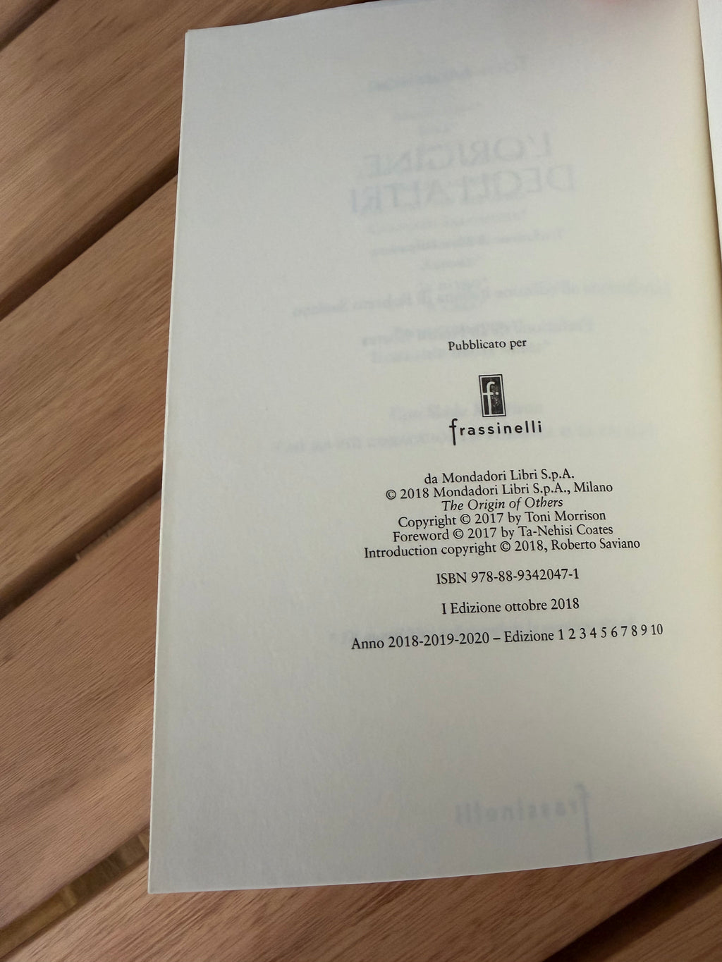 L'origine degli altri - Toni Morrison