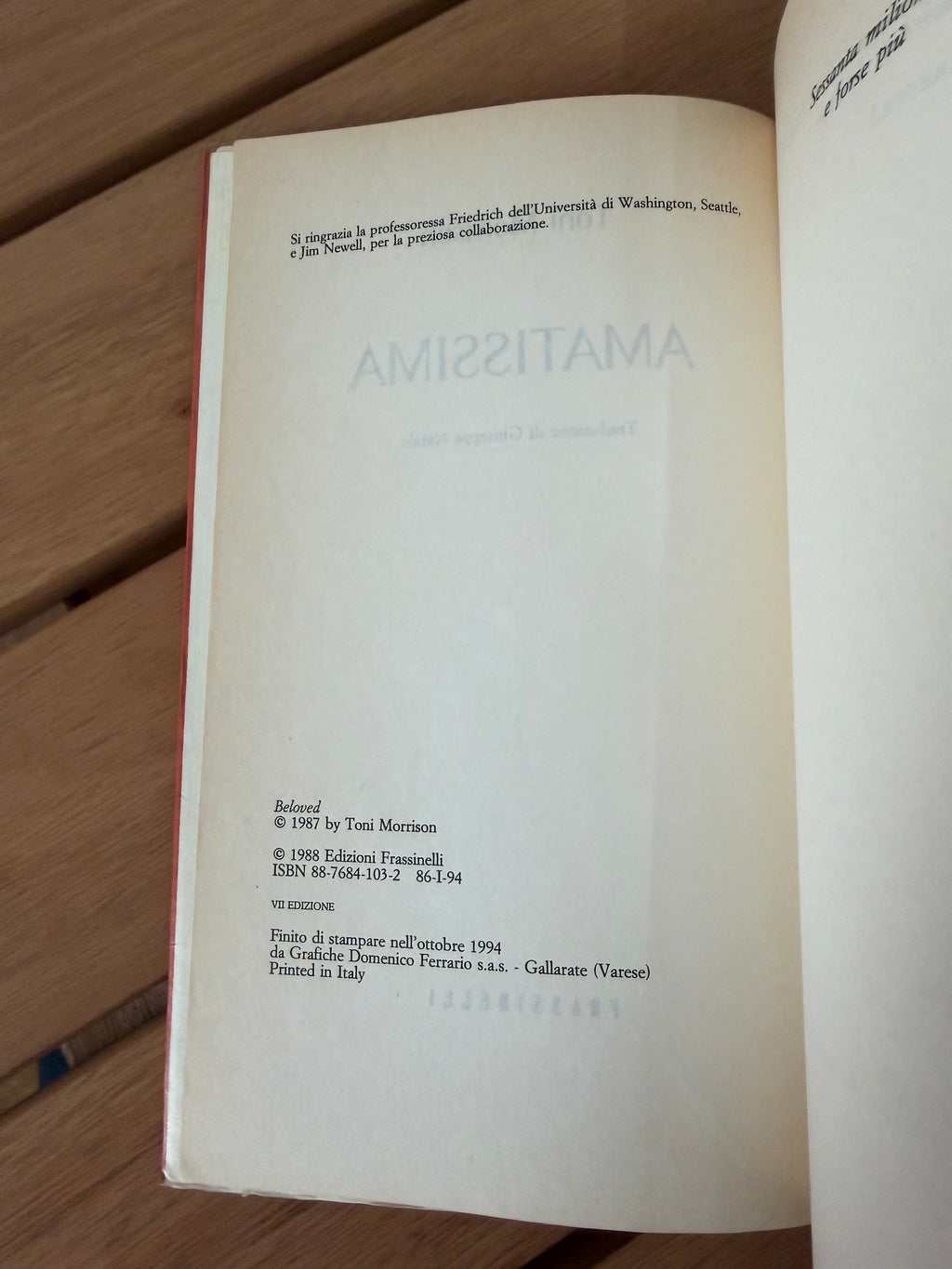 Amatissima - Toni Morrison