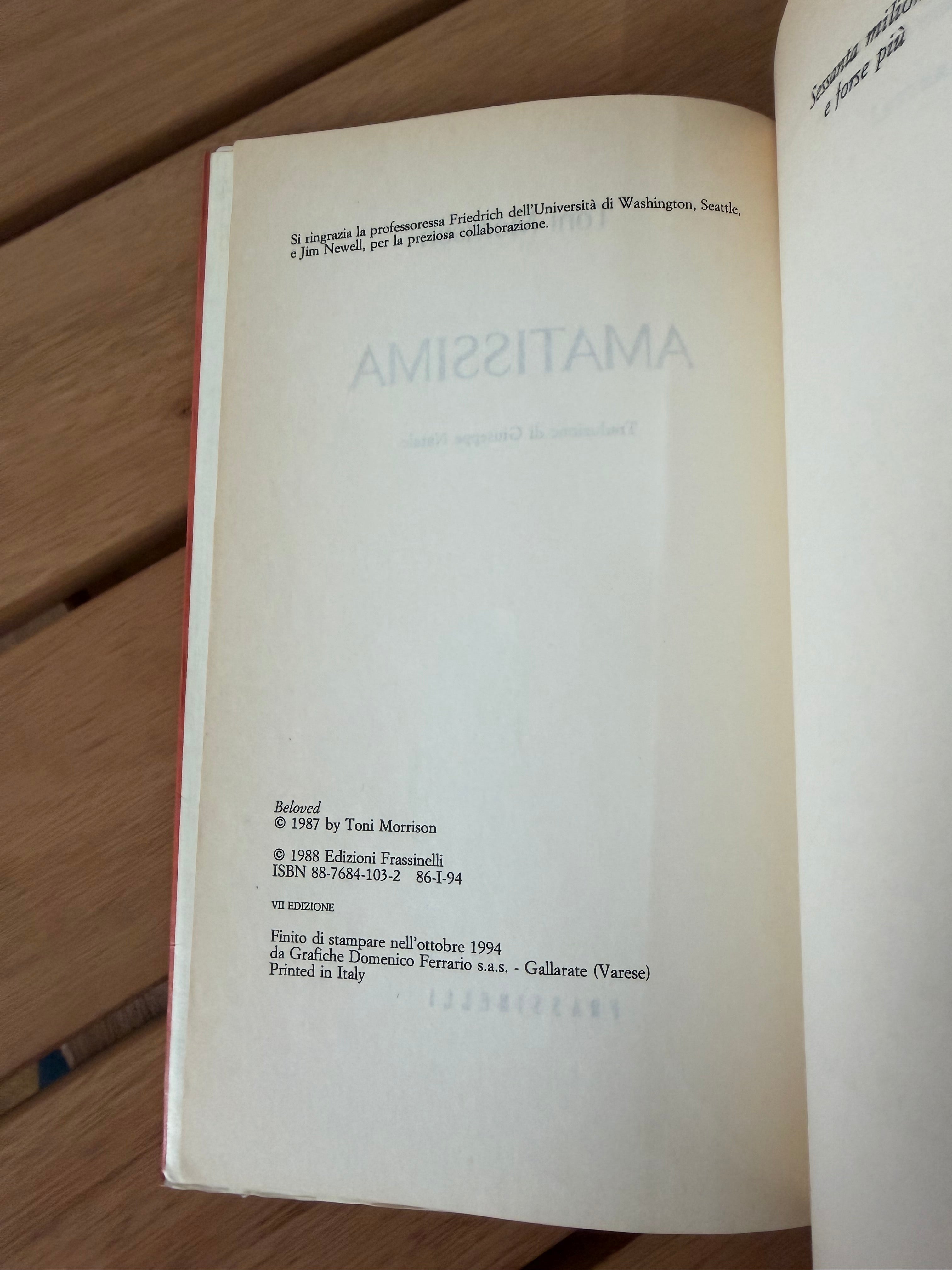 Amatissima - Toni Morrison