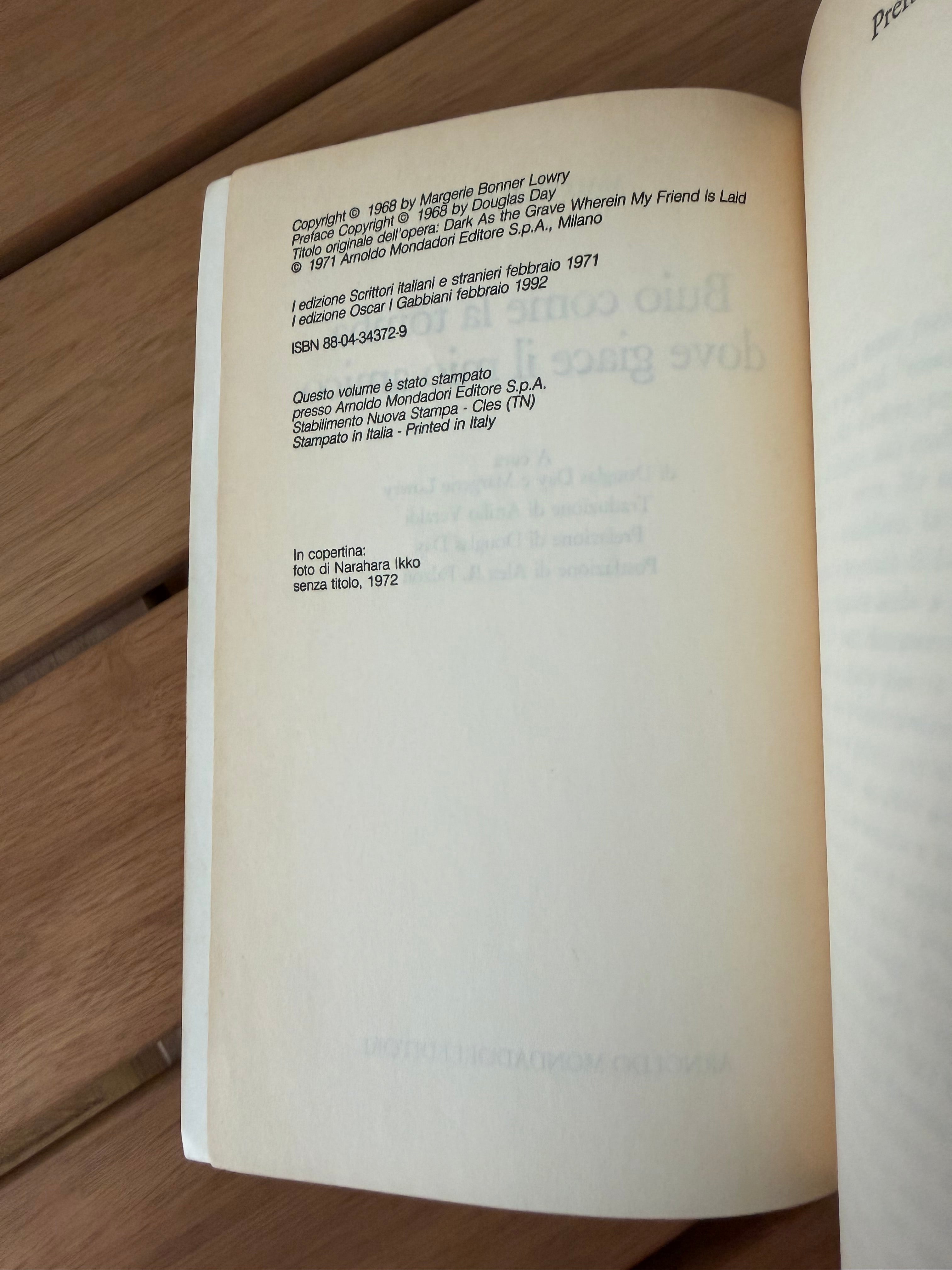 Buio come la tomba dove giace il mio amico - Malcolm Lowry