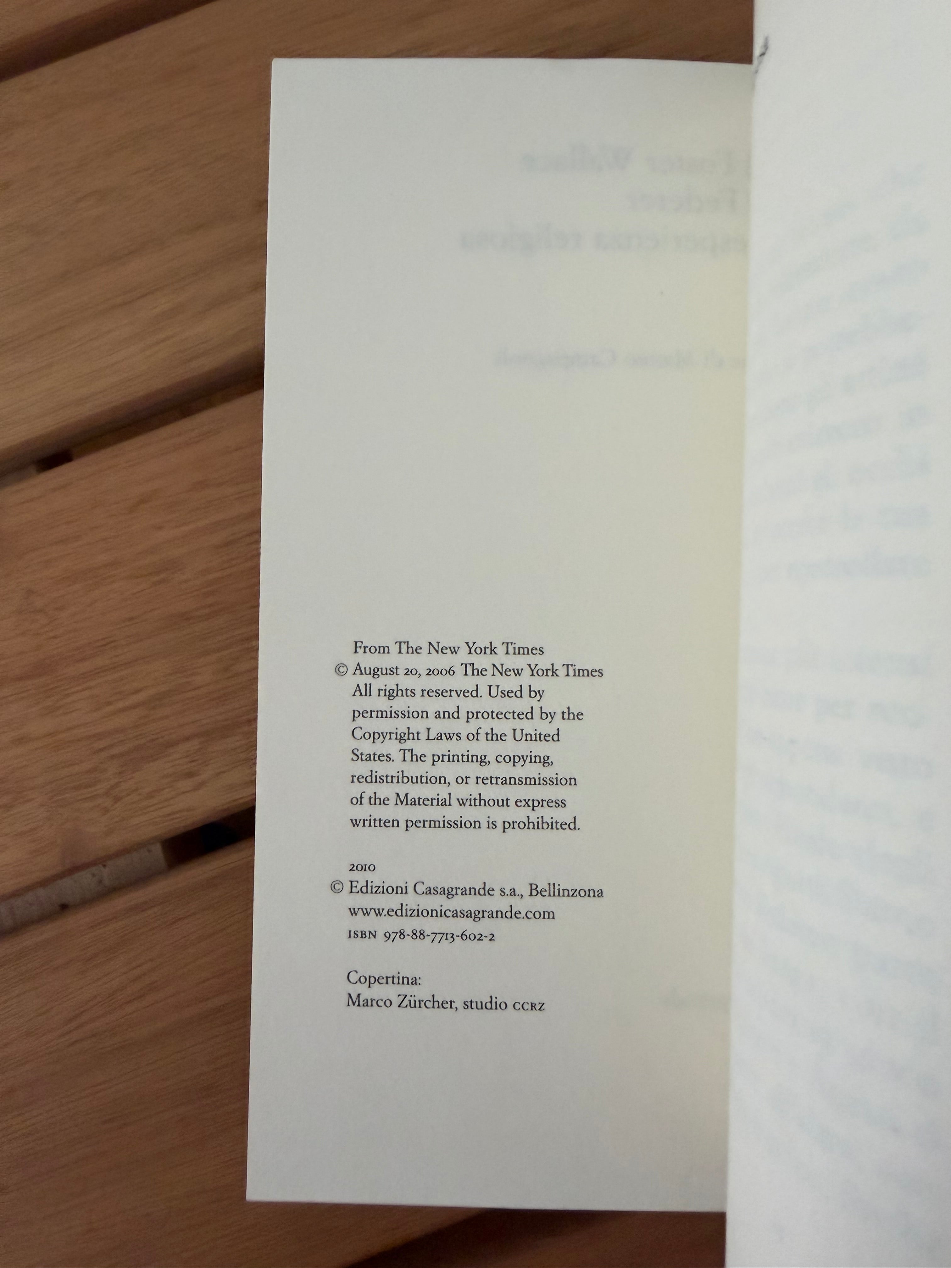 Roger Federer come esperienza religiosa - David Foster Wallace