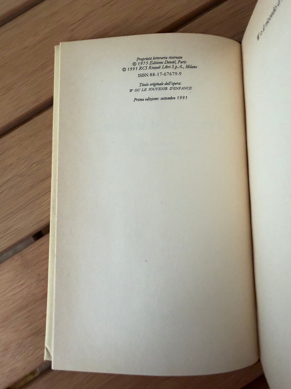 W o Il ricordo d'infanzia - Georges Perec