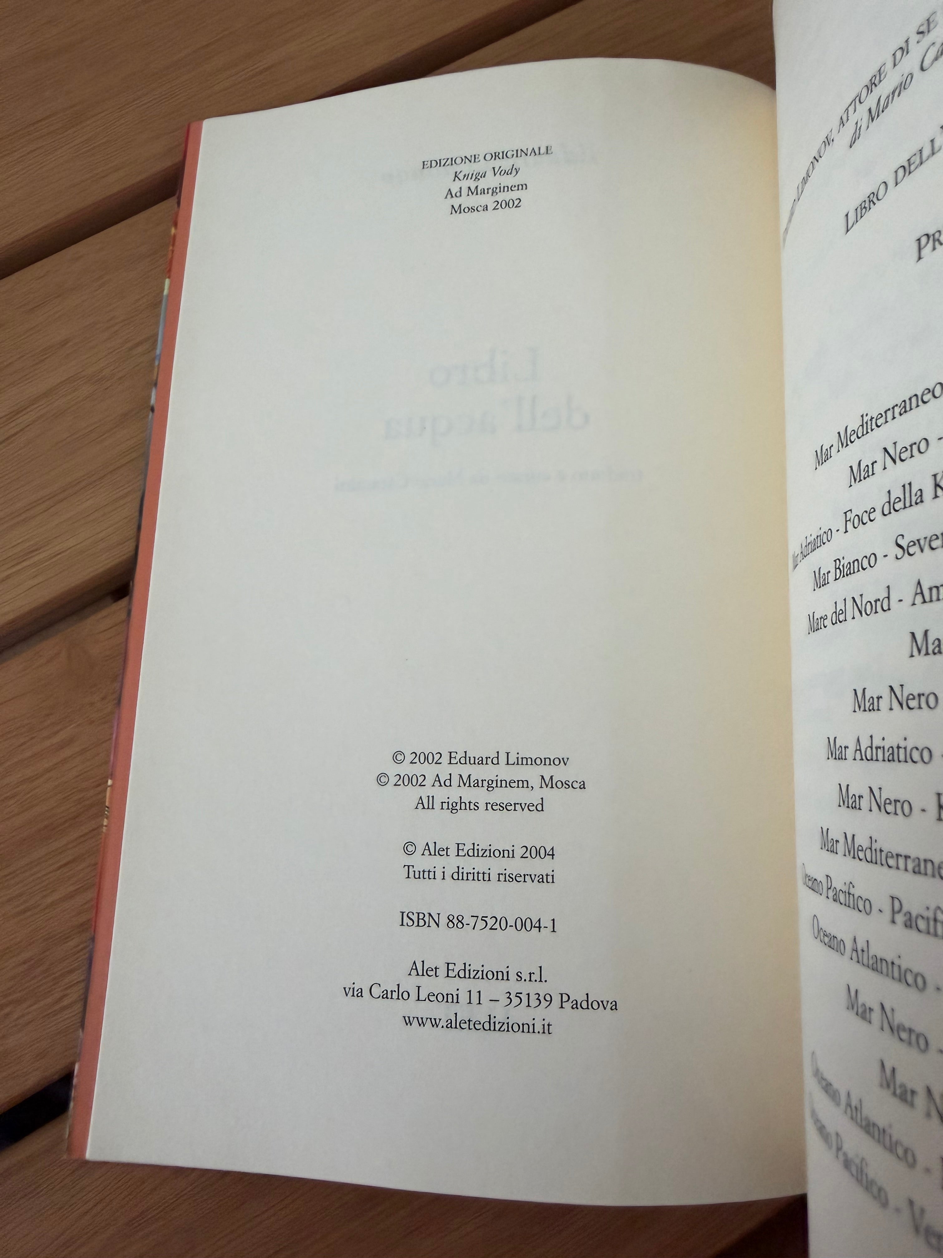 Libro dell'acqua - Eduard Limonov