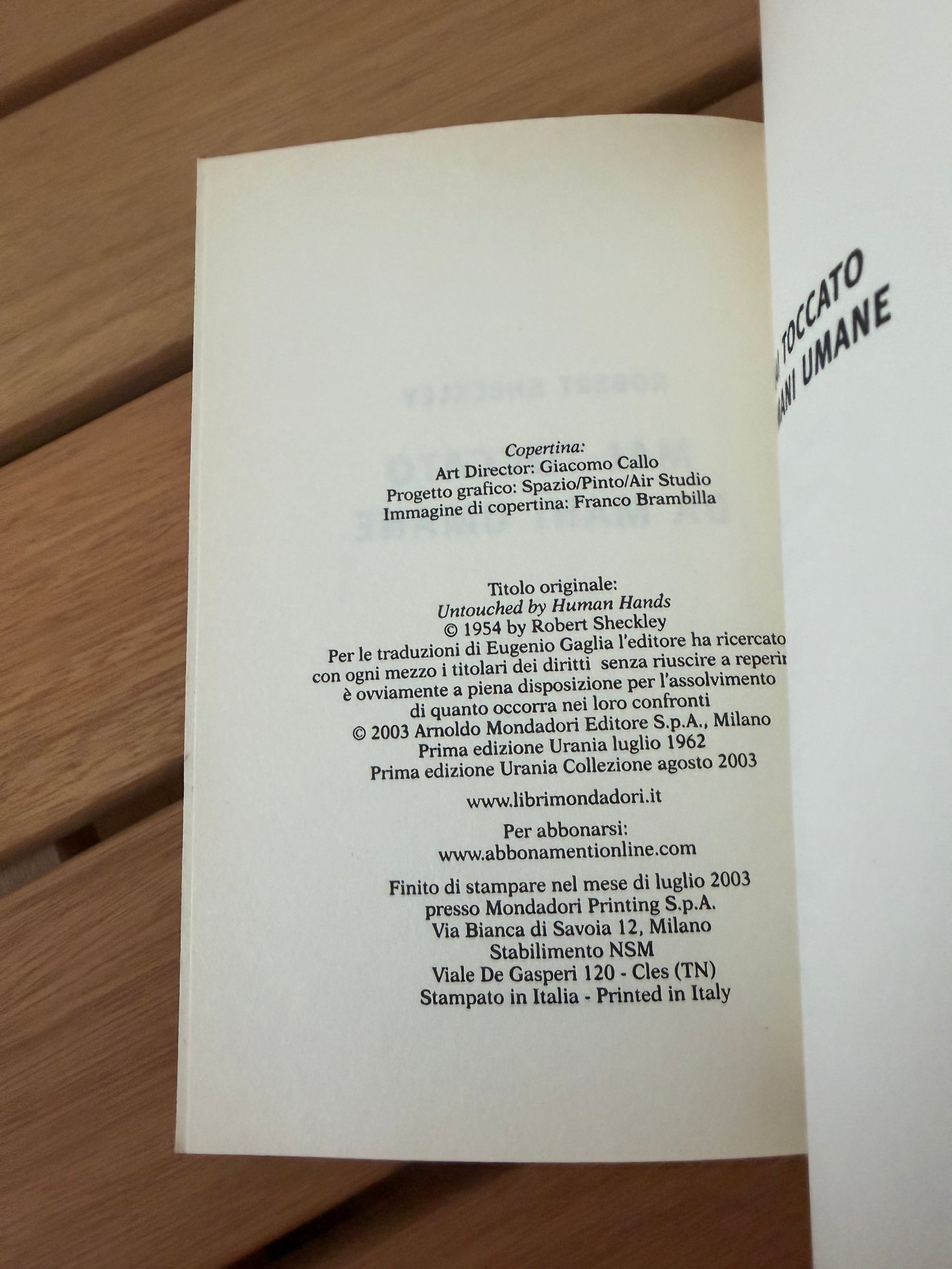 Mai toccato da mani umane - Robert Sheckley